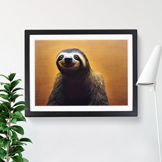 Cute Sloth Vol.1 - Single Picture Frame Painting Alpen Home Frame Colour: Black, Size: 25cm H x 34cm W x 2cm D on Productcaster.