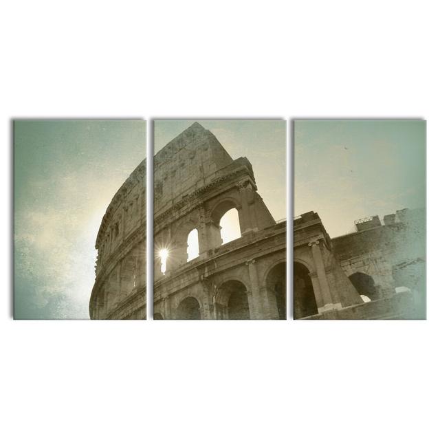 Rome Colosseum - 3 Piece Wrapped Canvas Photograph Print Set East Urban Home Size: 240 cm H x 120 cm W on Productcaster.