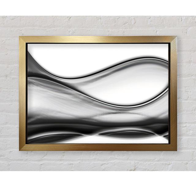 Grey Swirls Framed Print Ivy Bronx Format: Black Framed Paper, Size: 59.7cm H x 84.1cm W x 3.4cm D on Productcaster.