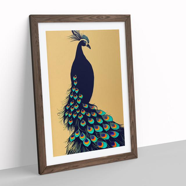 Art Nouveau Peacock - Picture Frame Graphic Art Latitude Vive Size: 34cm H x 25cm W, Frame Colour: Brown on Productcaster.