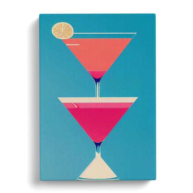 Cocktail Geometric - Wrapped Canvas Graphic Art 17 Stories Size: 76cm H x 50cm W x 3cm D on Productcaster.