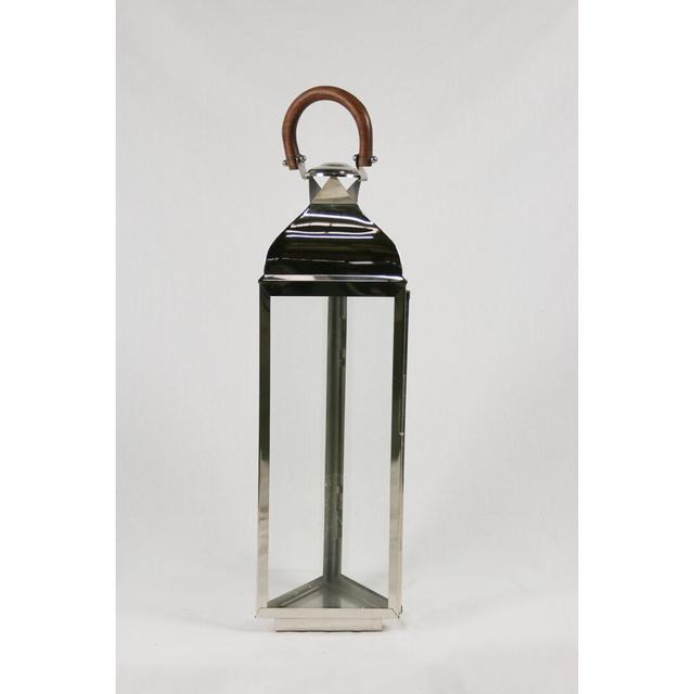 Stainless Steel and Wood Lantern The Seasonal Aisle on Productcaster.