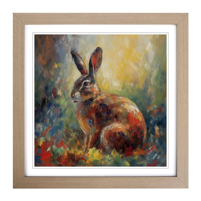 Hare Post-Impressionism - Single Picture Frame Print on Wood Brambly Cottage Frame Colour: Oak on Productcaster.