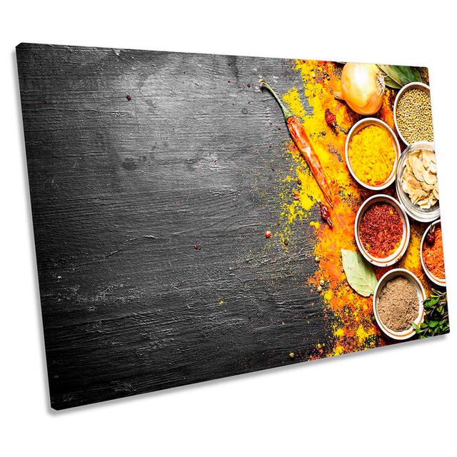 Indian Spices Herbs - Wrapped Canvas Print 17 Stories Size: 40.6cm H x 61cm W x 2cm D on Productcaster.