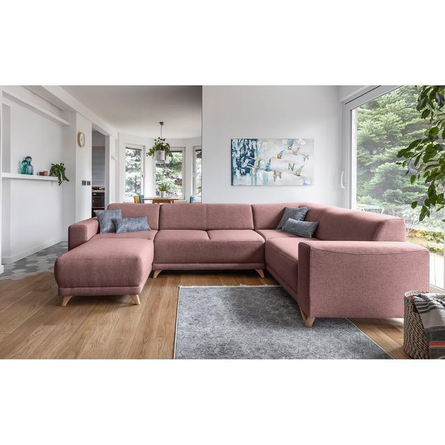 Ecksofa Classy Sophie mit Bettfunktion MiuForm Ausrichtung: Rechts ausgerichtet, Polsterfarbe: Puderrosa on Productcaster.