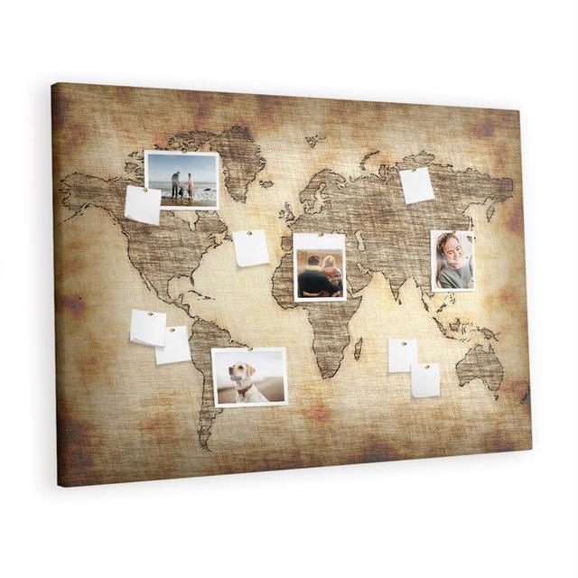 Wall Mounted bulletin print wall pin board decorative corkboard Old map East Urban Home on Productcaster.