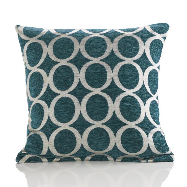 Broward Geometric Square Throw Latitude Run Size: 45 x 45cm, Colour: Teal, Fill Material: Polyester/Polyfill on Productcaster.