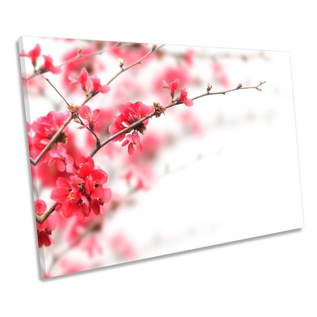 Red Tree Blossom Floral Picture CANVAS WALL ART Print Ebern Designs Size: 61cm H x 91.4cm W x 4cm D on Productcaster.