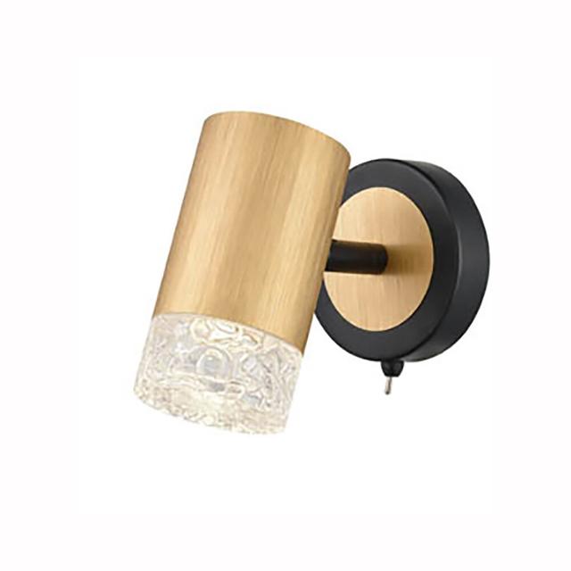 Beldin 1-Light Wall Spotlight Ebern Designs Fixture Finish: Black/Gold, Shade Colour: Gold on Productcaster.