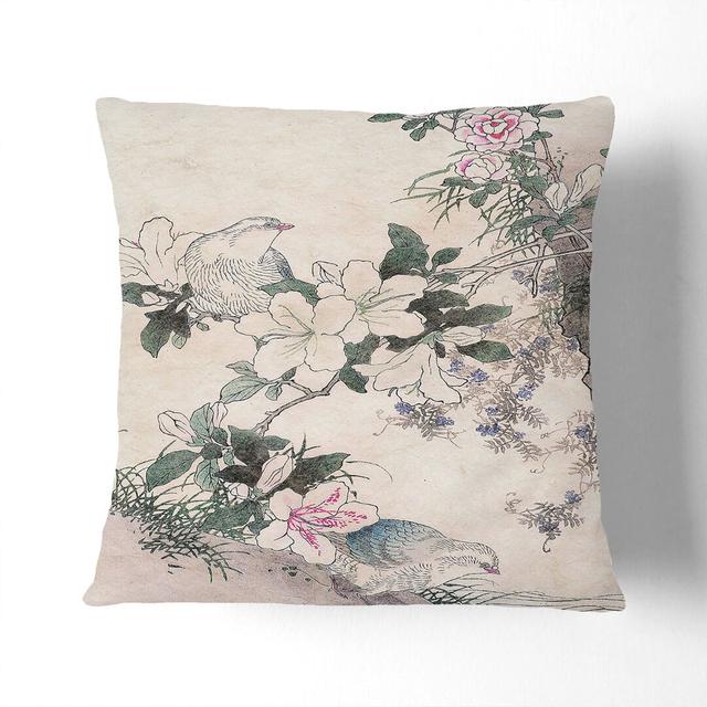 Birds at the Pond Cushion with Filling East Urban Home Backing Colour: White, Size: 40 x 40 cm on Productcaster.