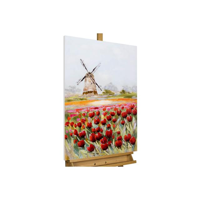 Hand -painted acrylic painting on Tulip Time in Holland August Grove on Productcaster.