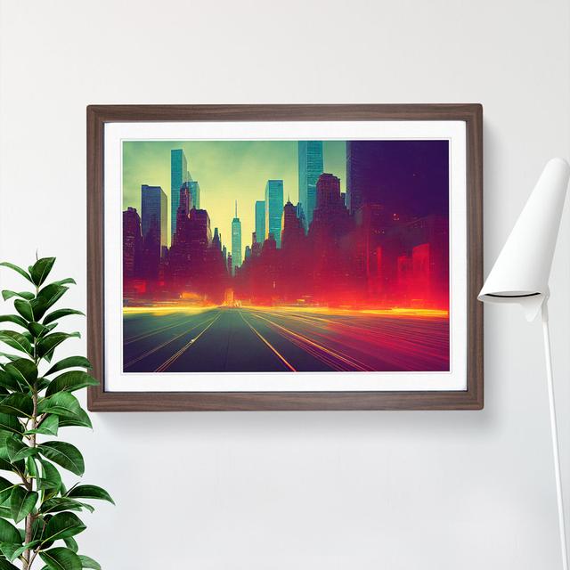 Modern New York Skyline Vol.1 - Picture Frame Graphic Art 17 Stories Frame Colour: Walnut, Size: 46cm H x 64cm W x 2cm D on Productcaster.