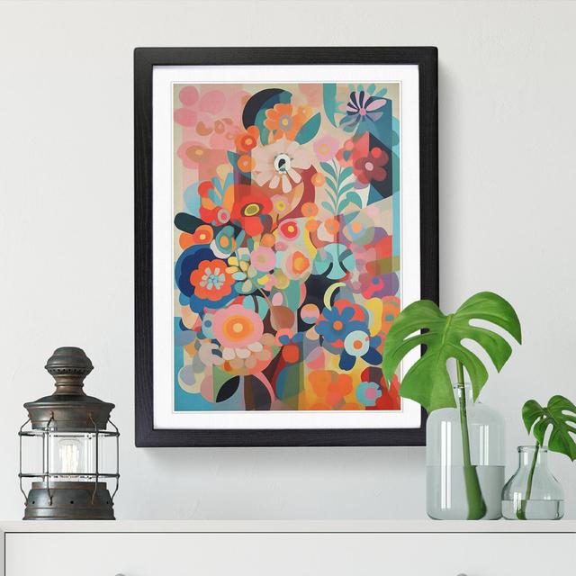 Floral Flowers Retro Vol.10 - Picture Frame Print Marlow Home Co. Format: Black Framed, Size: 34cm H x 25cm W x 2cm D on Productcaster.