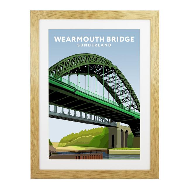 Wearmouth Bridge by Richard O'Neil - Graphic Art Print on Paper East Urban Home Size: 54 cm H x 44 cm W x 2.2 cm D, Format: Oak Wood Frame on Productcaster.