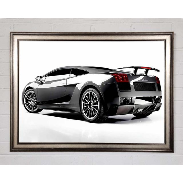 Lamborghini Rear Silver Framed Print Williston Forge Size: 42cm H x 59.7cm W on Productcaster.