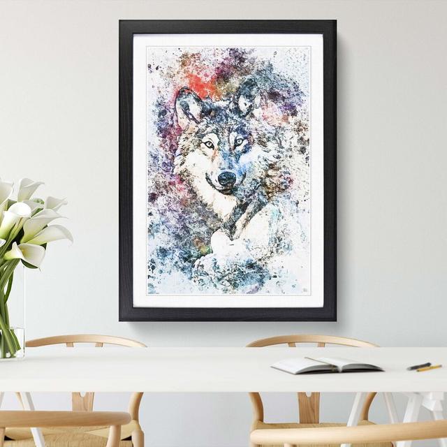 Wolf in Abstract - Picture Frame Painting Print East Urban Home Frame Option: Black, Size: 91cm H x 60cm W x 2cm D on Productcaster.