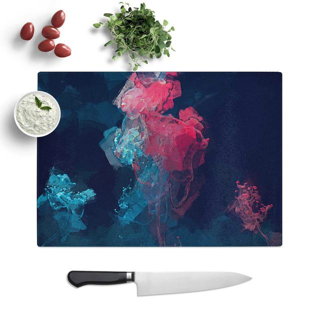 Tempered Glass The Jellyfish in Abstract Chopping Board East Urban Home Size: 28.5 cm W x 20 cm L on Productcaster.