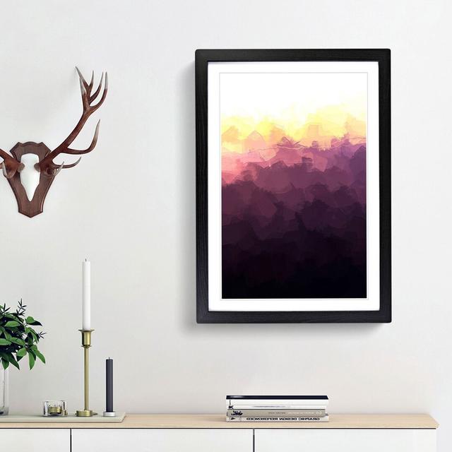 Sun over a Mountain Range in Abstract - Picture Frame Graphic Art Print East Urban Home Frame Option: Black Framed, Size: 87cm H x 62cm W x 2cm D on Productcaster.