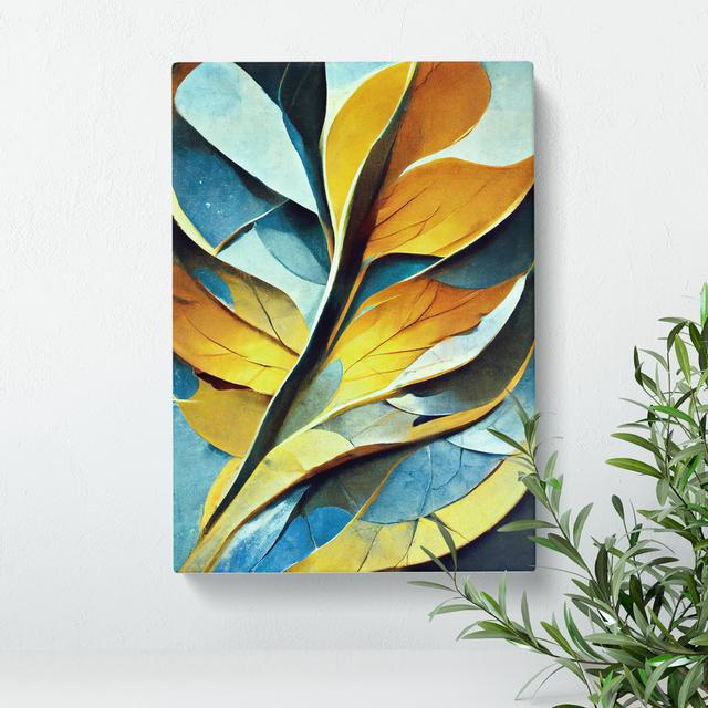 Abstract Leaf No.5 - Wrapped Canvas Print Metro Lane Size: 60cm H x 40cm W x 3cm D on Productcaster.