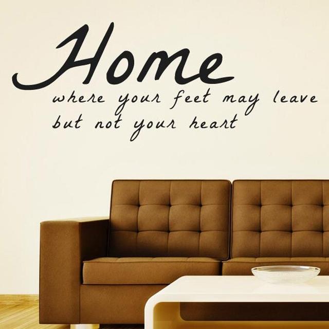 Home Where Your Feet May Leave But Not You Wall Sticker Brambly Cottage Size: Large, Colour: Black on Productcaster.