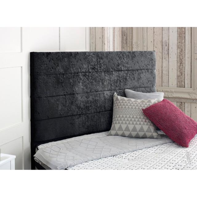 Salmon Upholstered Headboard Rosdorf Park Size: Small Single (2'6), Colour: Black on Productcaster.