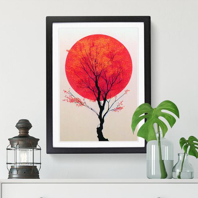 Peach Blossom Tree Modern Vol.2 - Single Picture Frame Graphic Art Marlow Home Co. Size: 46cm H x 34cm W x 2cm D, Frame Option: Oak on Productcaster.