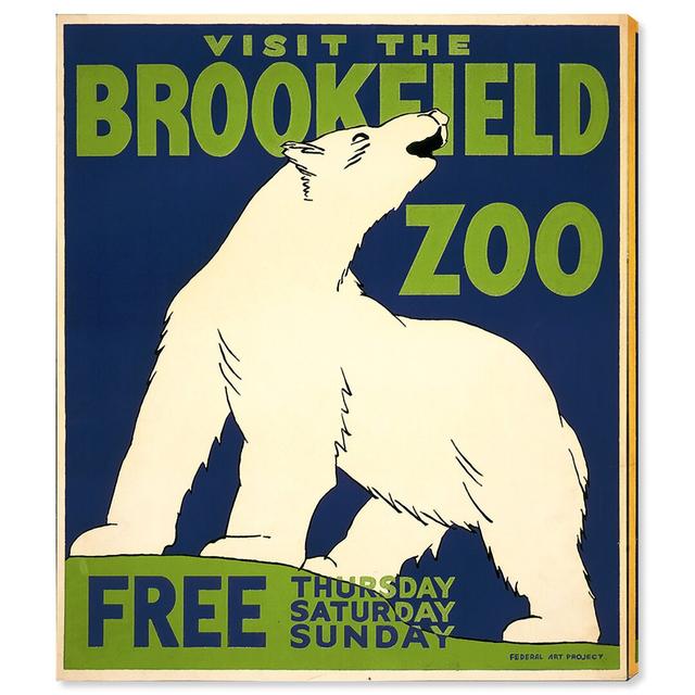 Brookefield Zoo Polar Bear - Wrapped Canvas Advertisement Print East Urban Home Size: 71cm H x 61cm W on Productcaster.