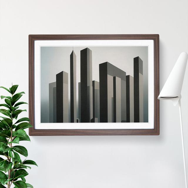 Elegant Skyline Architecture - Picture Frame Graphic Art 17 Stories Size: 46cm H x 64cm W x 2cm D, Frame Colour: Walnut on Productcaster.