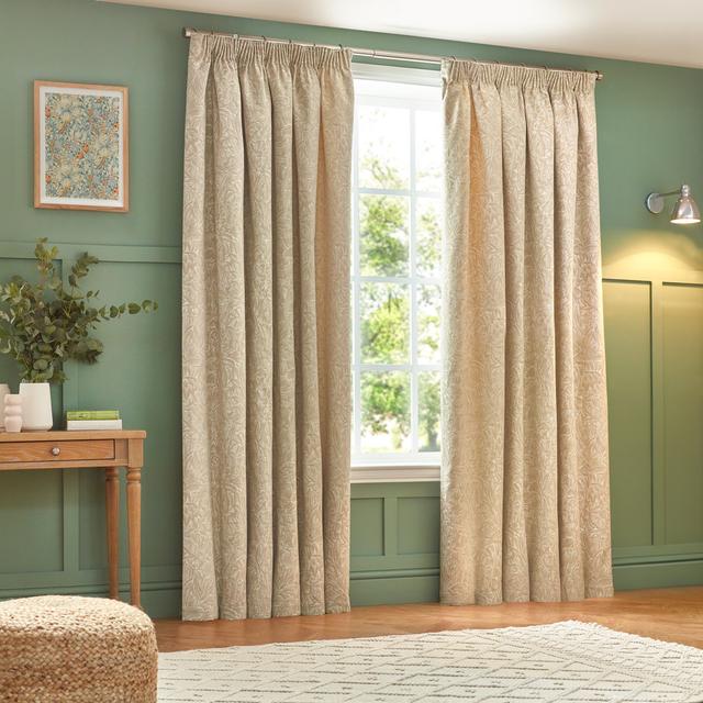 Amelianna Polyester Room Darkening Pencil Pleat Curtain Pair (Set of 2) Marlow Home Co. Curtain Colour: Beige, Panel Size: Width 168 x Drop 137 cm on Productcaster.