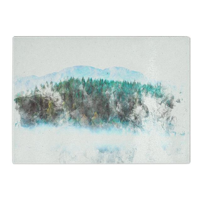 Tempered Glass Fir Tree Forest Chopping Board East Urban Home Size: 20 cm x 28.5 cm on Productcaster.