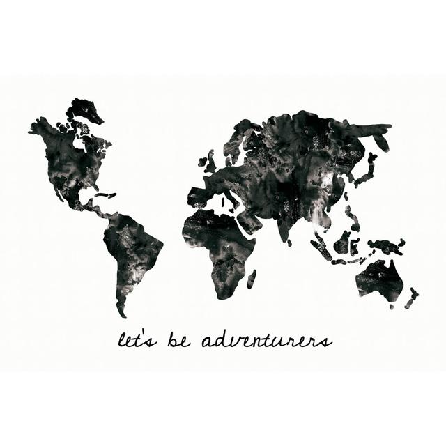 Lets Be Adventurers Black Map Maturi Size: 61cm H x 91cm W on Productcaster.