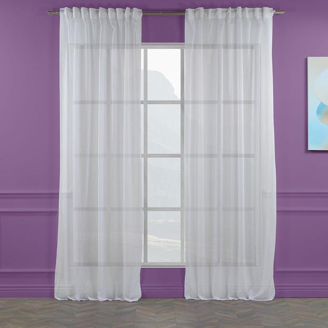 Gardine Sheer, transparent Lilijan Home & Curtain Vorhanggröße: 140 cm B x 200 cm T, Vorhang-Farbe: Grau on Productcaster.