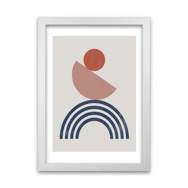 Mid Century Shapes B - Print Norden Home Size: 84cm H x 59cm W x 3cm D, Frame Option: White Frame on Productcaster.