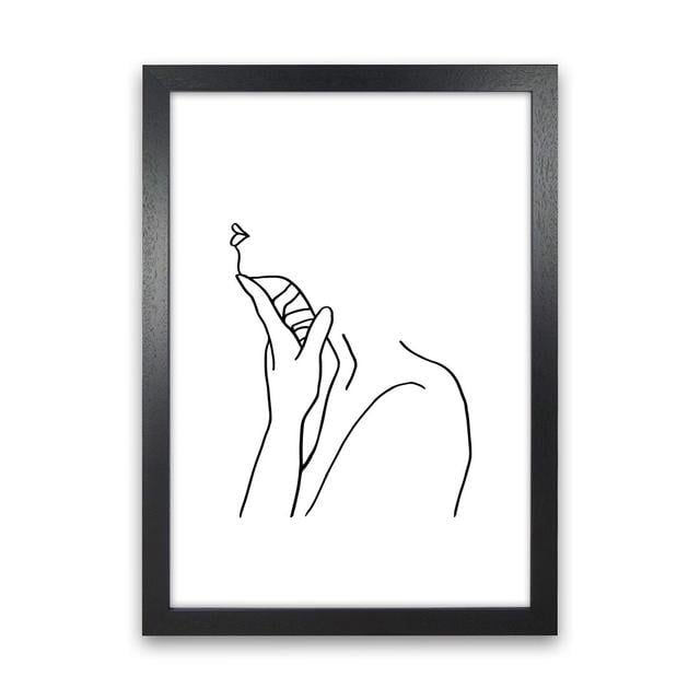 Finger on Chin - Graphic Art Print on Paper Metro Lane Frame Option: Black Frame, Size: 63.4cm H x 46cm W x 3cm D on Productcaster.