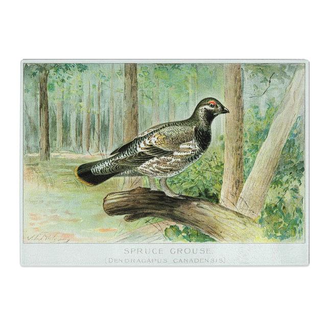 Tempered Glass Spruce Grouse by J.L. Ridgway Chopping Board East Urban Home Size: 28.5 cm x 20 cm on Productcaster.