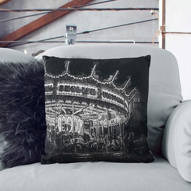 A Vintage Carousel in Abstract Cushion with Filling East Urban Home Size: 55 x 55 cm, Backing Colour: Black on Productcaster.