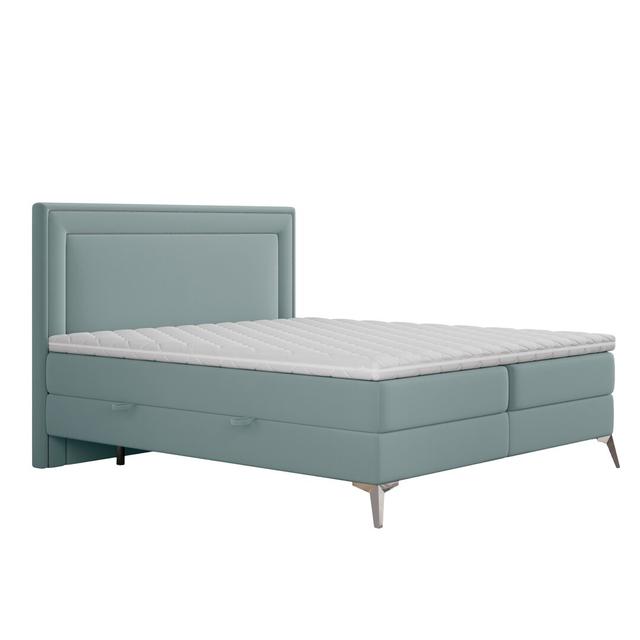 Boxspringbett Lancey mit Topper und Stauraum Brayden Studio Größe: 180 x 200 cm, Farbe: Blue Mint on Productcaster.