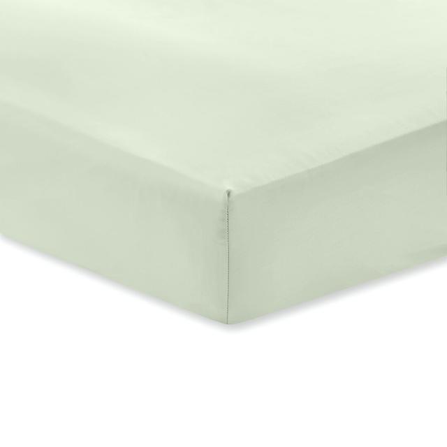 400 Thread Count 100% Cotton Sateen Fitted Sheet Bianca Cotton Colour: Green, Size: Double (4'6) on Productcaster.