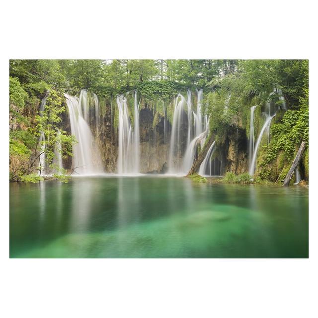 Plitvice Lakes Waterfall 1.9m x 288cm Textured Matt Peel & Stick Wall Mural East Urban Home on Productcaster.