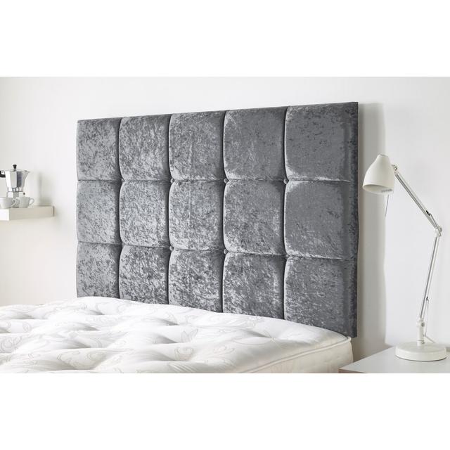 Upholstered Headboard Etta Avenue Upholstery: Silver, Size: Super King (6') on Productcaster.