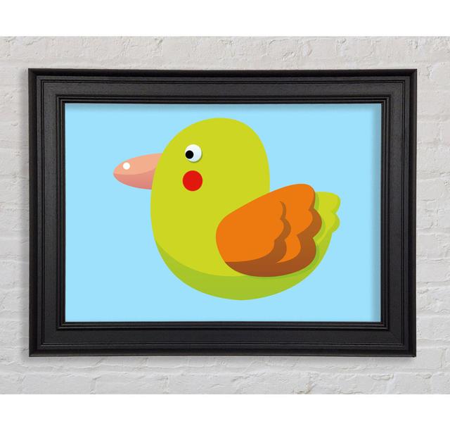 Red Spot Bird Baby Blue Children's - Framed Graphic Art Print on Paper East Urban Home Size: 42cm H x 59.7cm W x 8cm D, Format: Black Framed Paper on Productcaster.