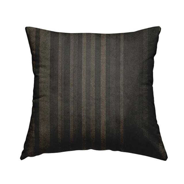 Canaday Striped Square Throw Cushion Borough Wharf Colour: Brown/Black, Size: 28cm H x 28cm W x 5cm D on Productcaster.