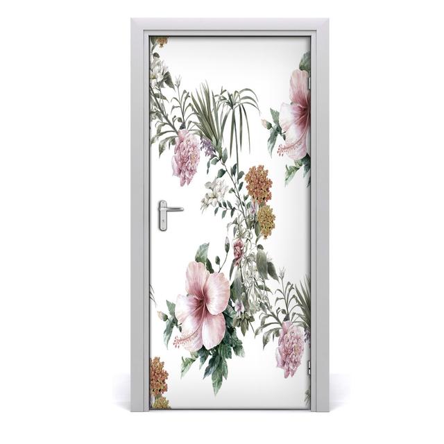 Tropical Flowers Door Sticker East Urban Home on Productcaster.