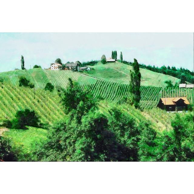 Painted Green Tuscan Hills - Wrapped Canvas Art Prints Brambly Cottage Size: 30cm H x 46cm W x 3.8cm D on Productcaster.