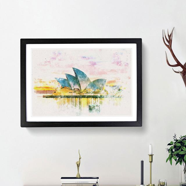 Sydney Opera House at Sunset - Picture Frame Painting Print East Urban Home Frame Option: Black Framed, Size: 62cm H x 87cm W x 2cm D on Productcaster.