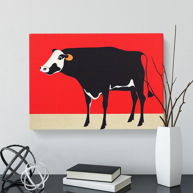 Beauteous Cow Abstract - Wrapped Canvas Graphic Art Brambly Cottage Size: 50cm H x 76cm W x 3cm D on Productcaster.