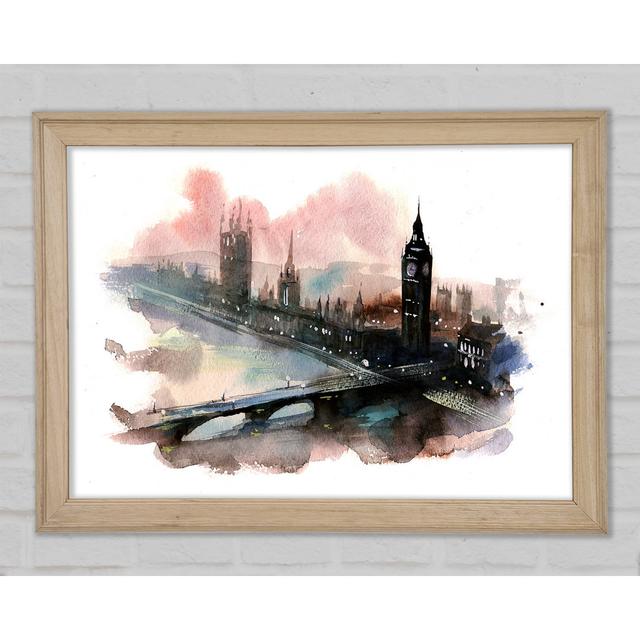 Watercolour Big Ben Houses Of Parliament - Single Picture Frame Art Prints Rosalind Wheeler Size: 21cm H x 29.7cm W on Productcaster.