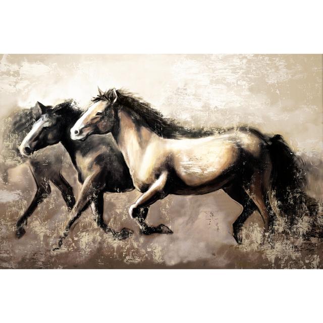 Run Horse Run - Wrapped Canvas Art Prints Brambly Cottage Size: 30cm H x 46cm W x 3.8cm D on Productcaster.