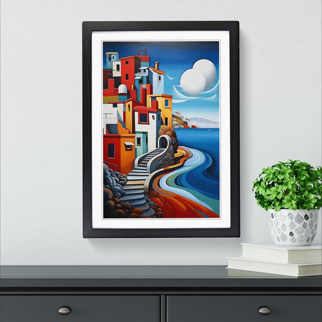 Seascape Constructivism - Single Picture Frame Print on Wood Big Box Art Size: 46cm H x 34cm W x 2cm D, Frame Colour: Black on Productcaster.