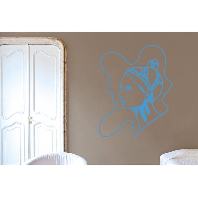 Art Nouveau Women Wall Sticker World Menagerie Size: Medium, Colour: Blue on Productcaster.